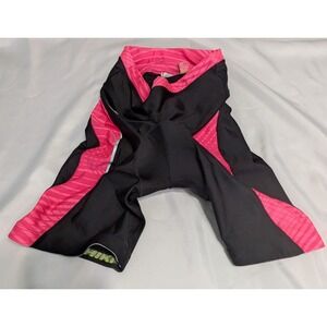 Nishiki Cycling Shorts Womens Small Black Pink Excellent Padded Athletic Biking
